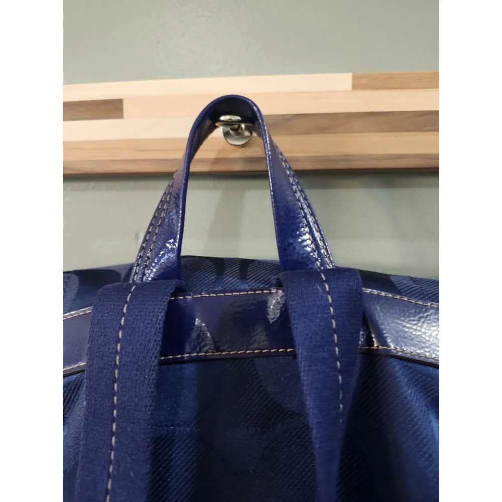 Coach Blue Signature C Canvas Backpack One Size